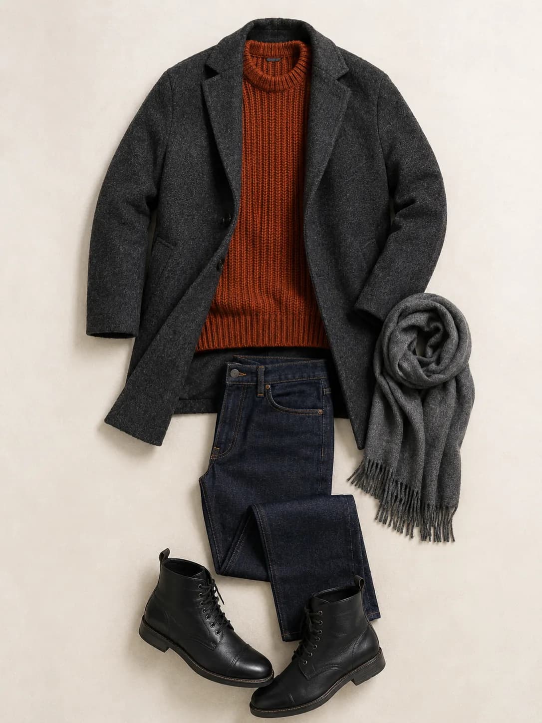Winter layered look that anchors the generated result